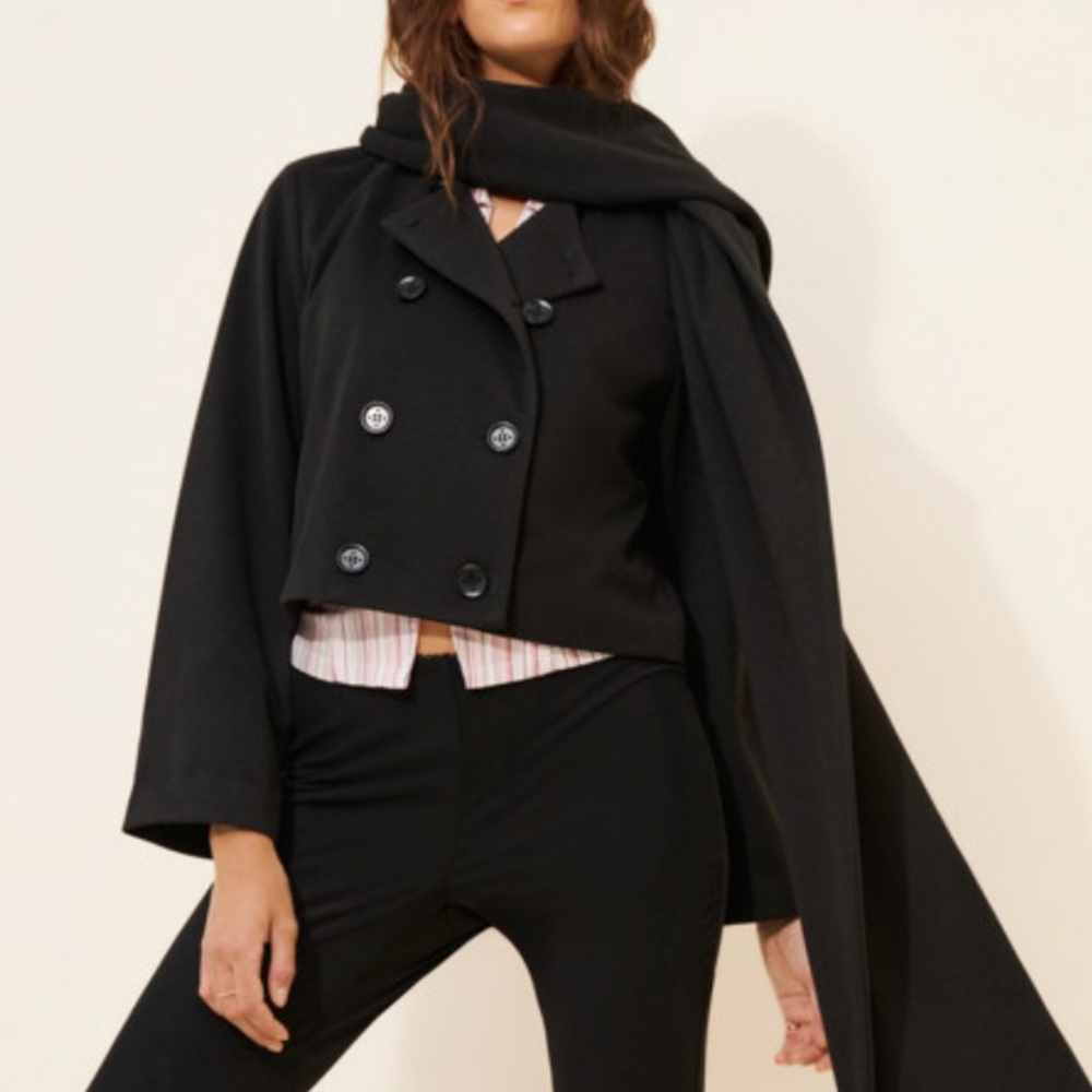 Jules Scarf Cropped Trench Coat - Picture 2 of 2